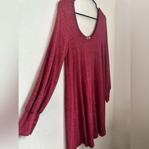 ASOS Red Swing Dress with Bishop Sleeves